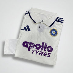 India Test cricket jersey with apollo tyres sponsor logo