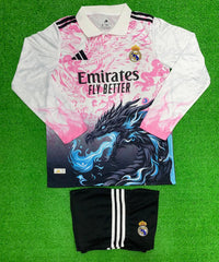 RL Madrid Pink And Blue Dragon Full sleeve Jersey With Shorts 2025