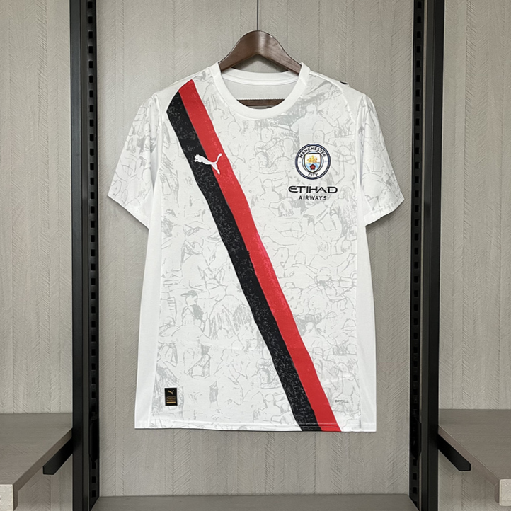 Manchester City Football Jersey Away White 25 26 Season