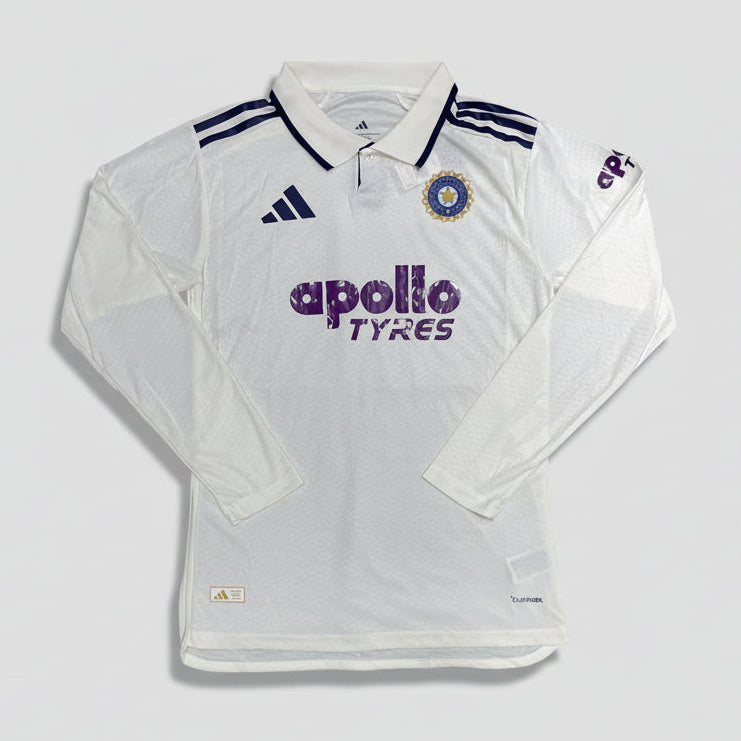 India Test cricket jersey with apollo tyres sponsor logo