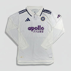 India Test cricket jersey with apollo tyres sponsor logo